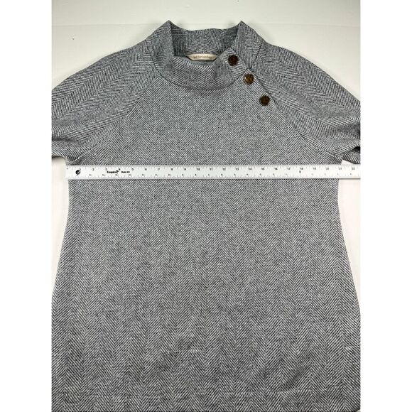 Soft Surroundings Brooke Herringbone Gold Button Mock Nk Tunic Women Size Large - Picture 7 of 8